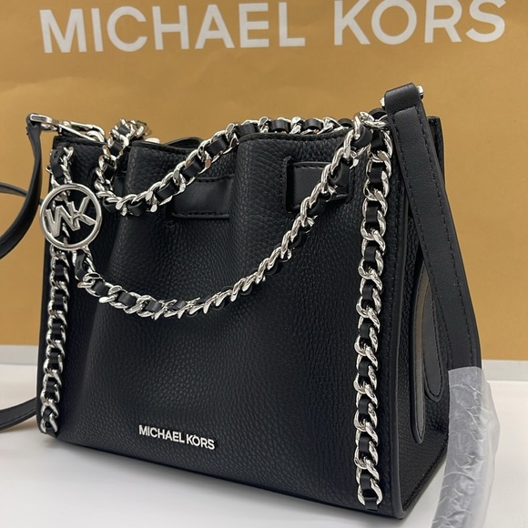 Michael Kors Women's Mina Sm Belted Chain Crossbody Bag - Black - Shoulder Bags - Picture 2 of 16
